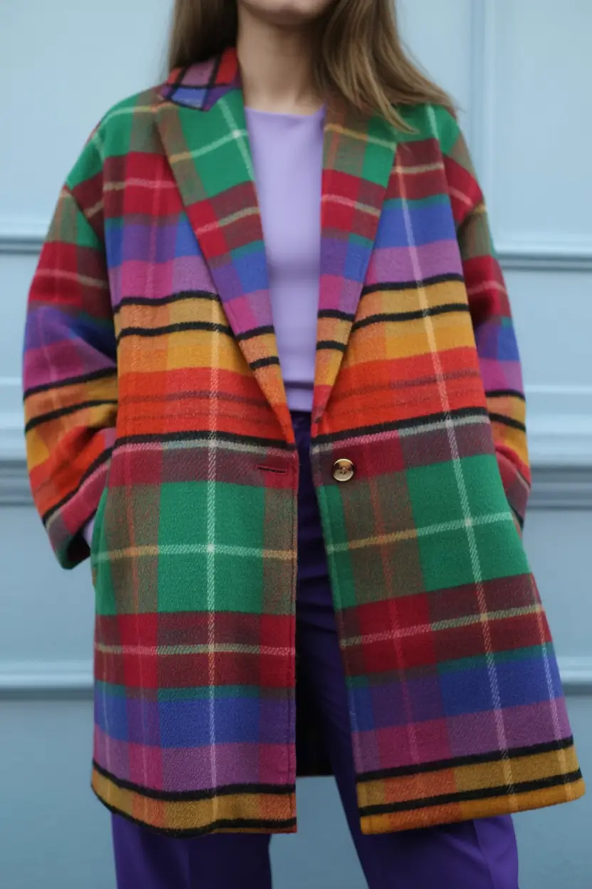 trendy-winter-outfits-for-women-over-40-Bold-Plaid-Power