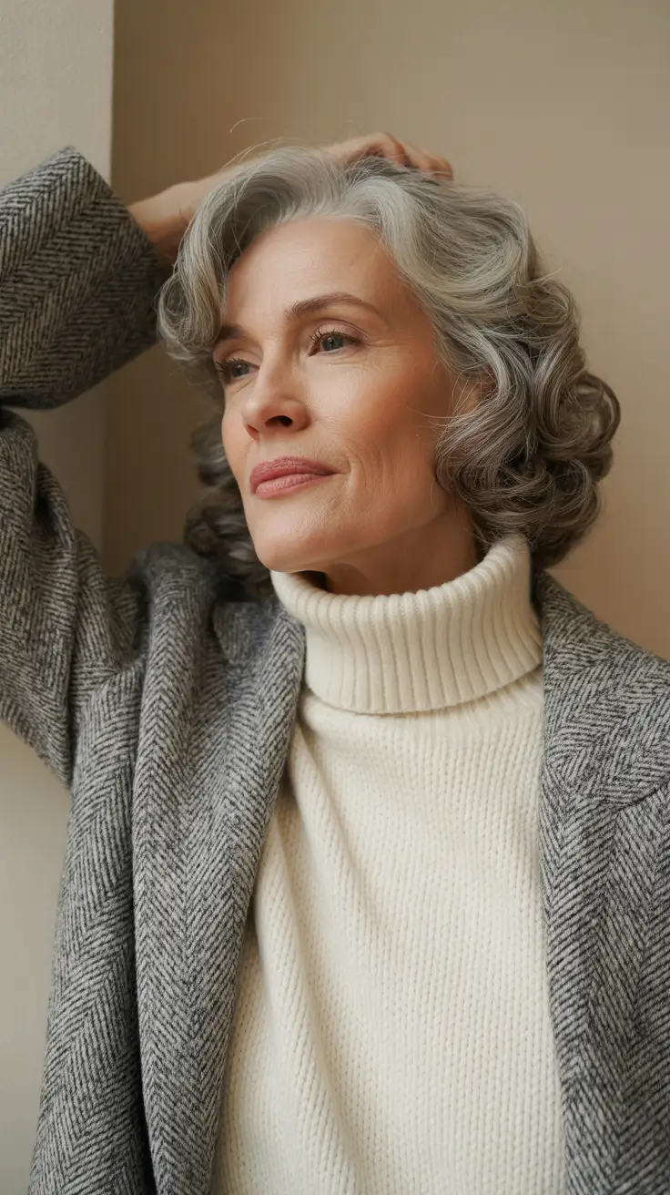 winter outfits over 50 older women chic Timeless Grace in Knitwear