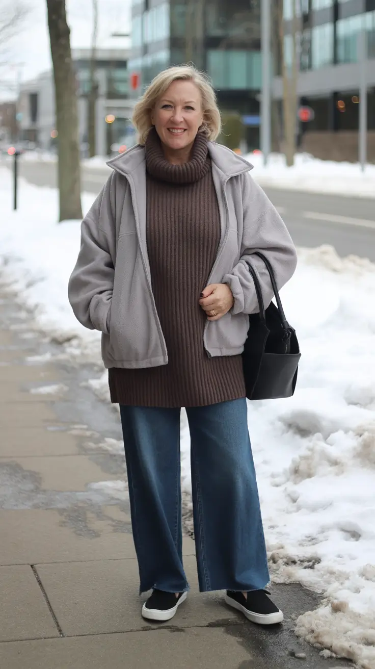 winter outfits over 50 older women chic Relaxed Comfort with Denim