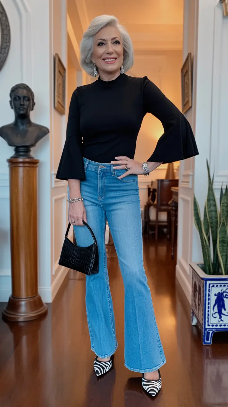 Winter Outfits for Women Over 60 Style Guide 2025 Denim Revival With Statement Details