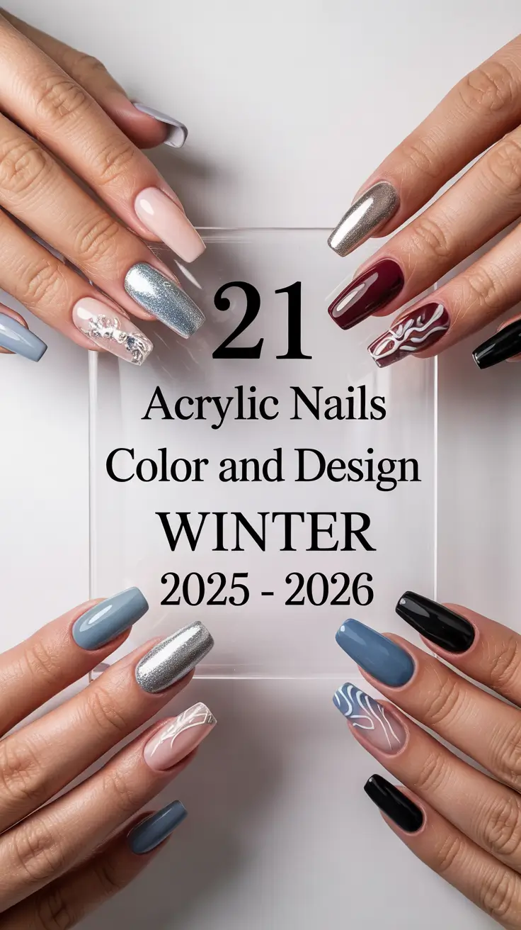 Acrylic Nails Color and Design Winter 2025–2026: Trendy French Tips, Neon Art & Cozy Holiday Looks