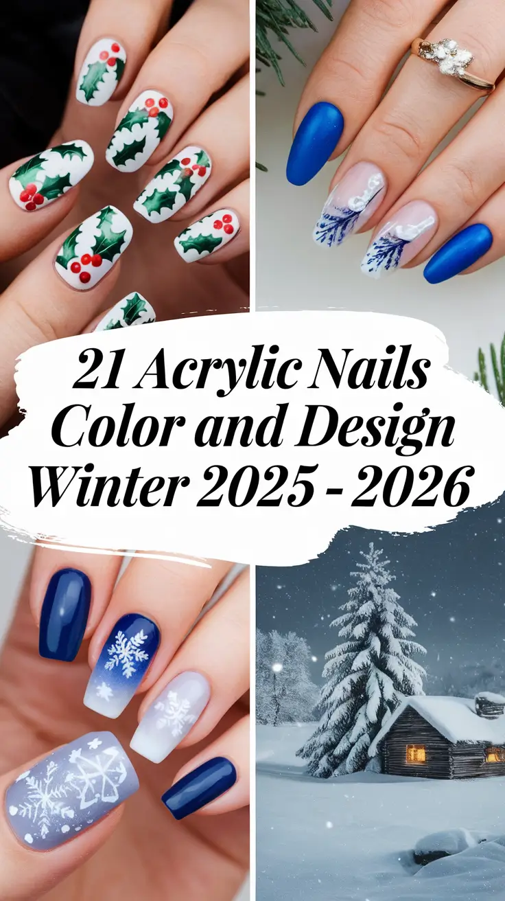 Acrylic Nails Color and Design Winter 2025–2026: Trendy French Tips, Neon Art & Cozy Holiday Looks
