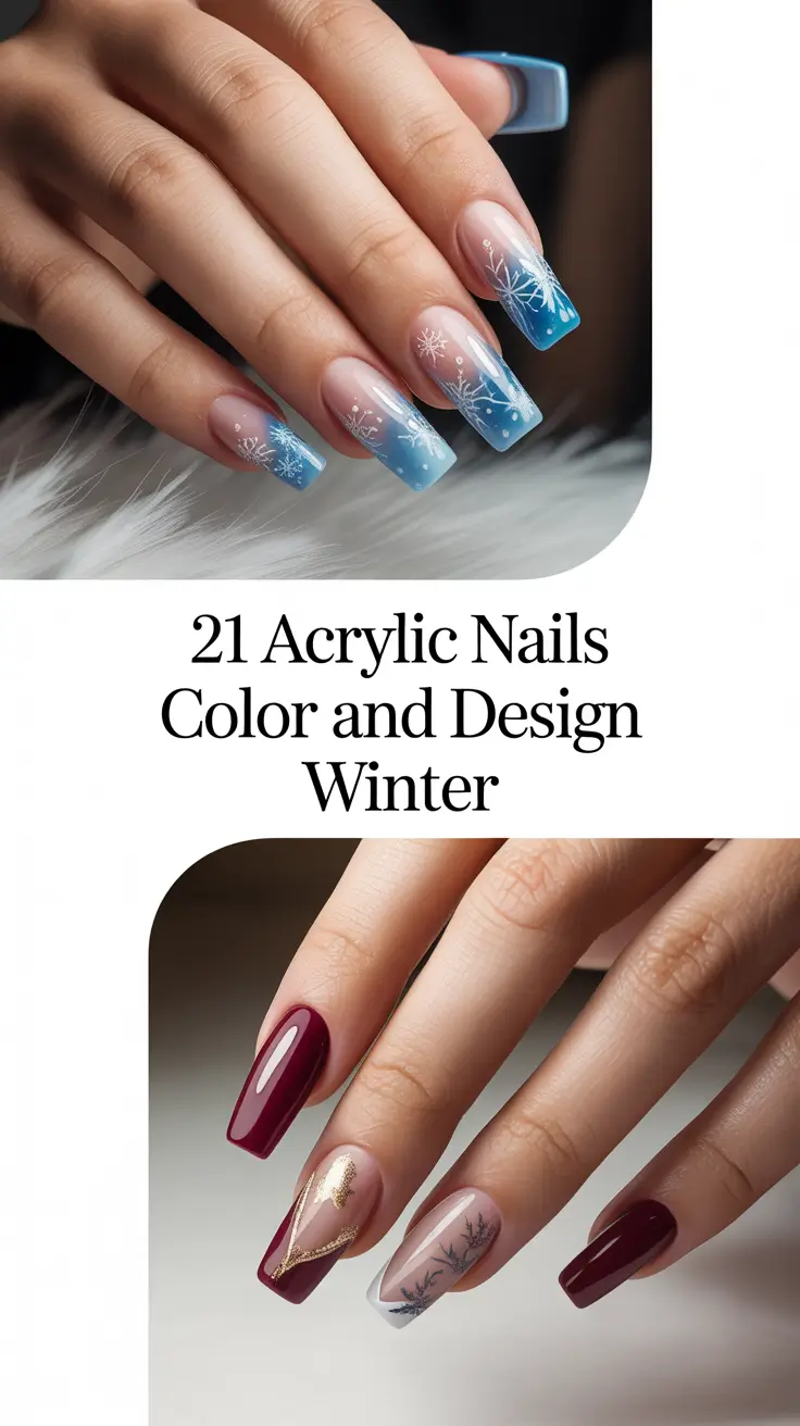 Acrylic Nails Color and Design Winter 2025–2026: Trendy French Tips, Neon Art & Cozy Holiday Looks
