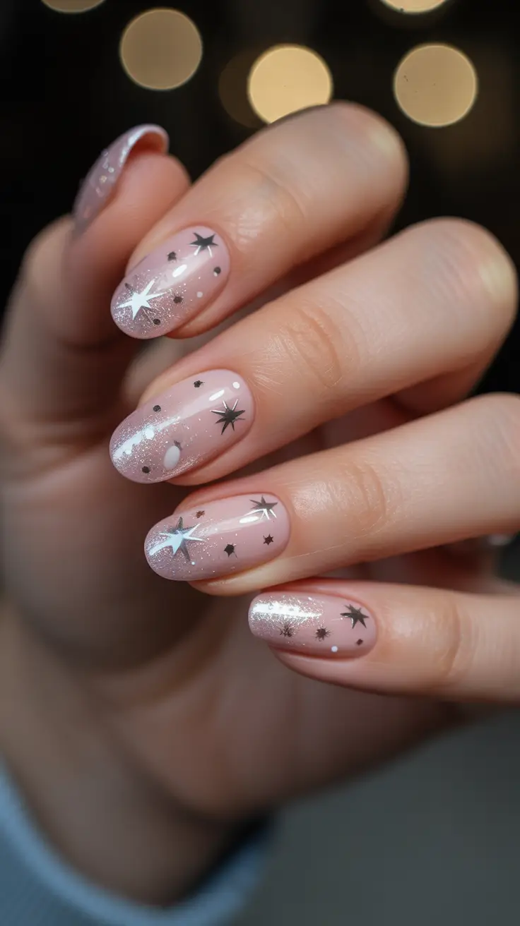 short-almond-shaped-nails-designs-winter-celestial-blush