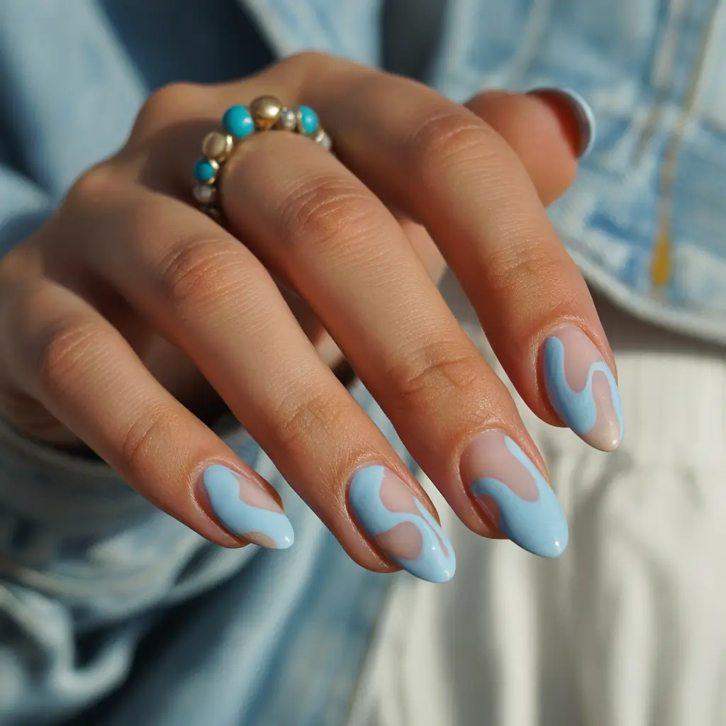 short-almond-nails-designs-winter-blue-frosty-swirl