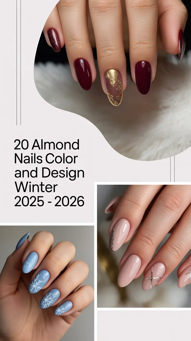 Almond Nails Color and Design Winter 2025–2026: Classy Gel, French & Blue Manicure Trends