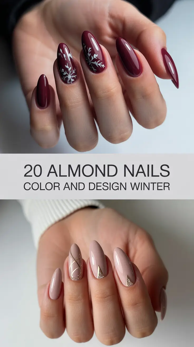 Almond Nails Color and Design Winter 2025–2026: Classy Gel, French & Blue Manicure Trends