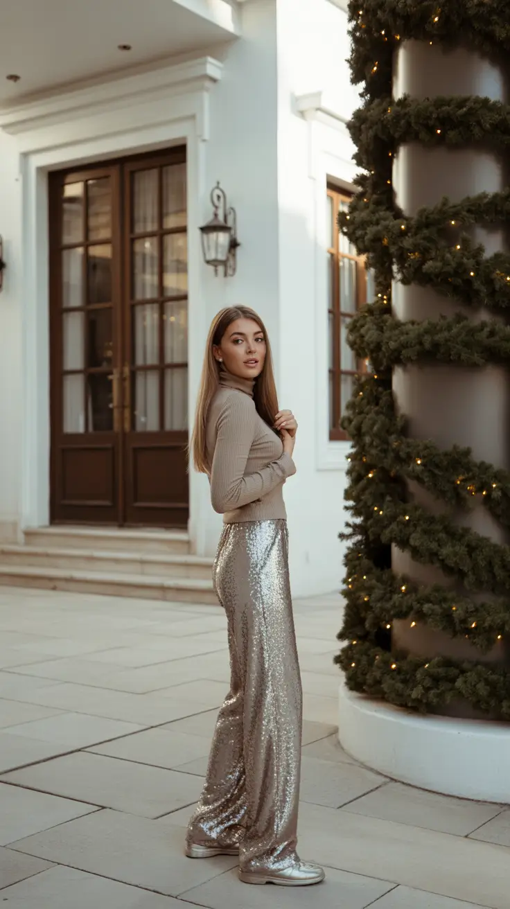 christmas party outfits 2025 Champagne Glow Casual