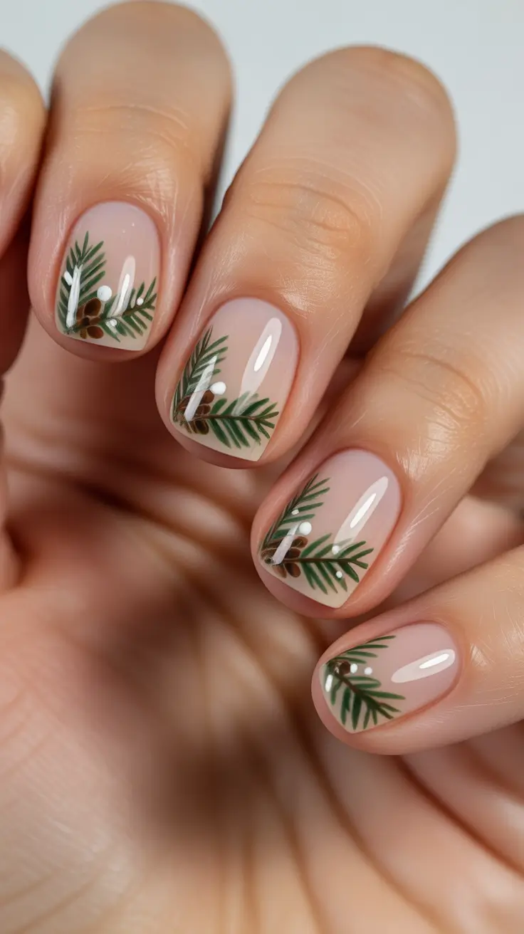 best winter nail colors 2026 Winter Pine Minimalism