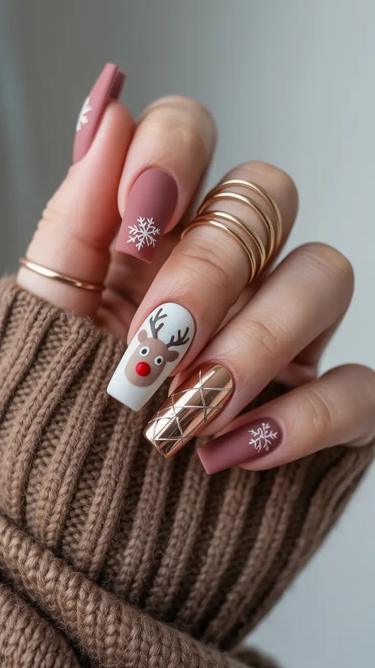 best winter nail colors 2026 Rudolph's Warm Glow