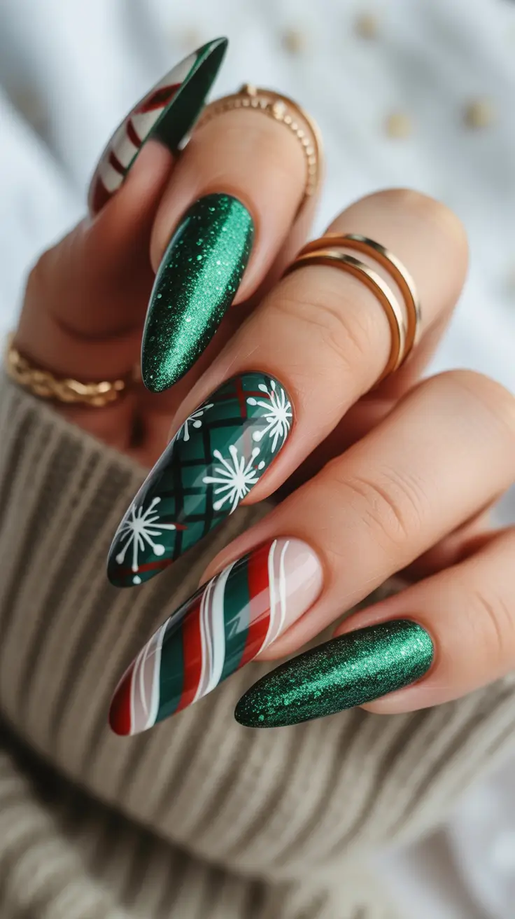 best winter nail colors 2026 Emerald Candy Glam