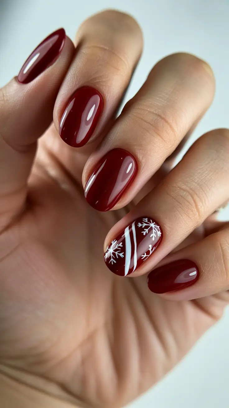 best winter nail colors 2026 Cranberry Snowfall