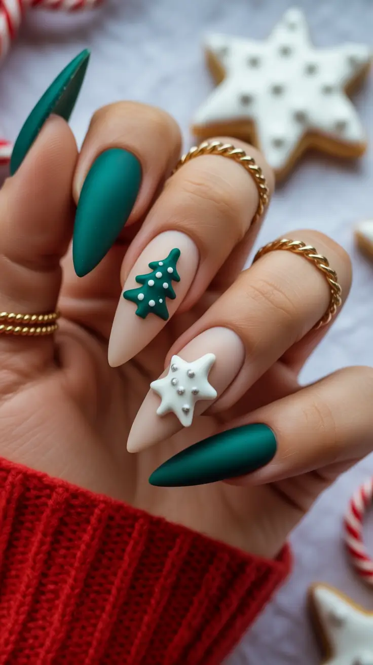 best winter nail colors 2026 Matte Evergreen Magic