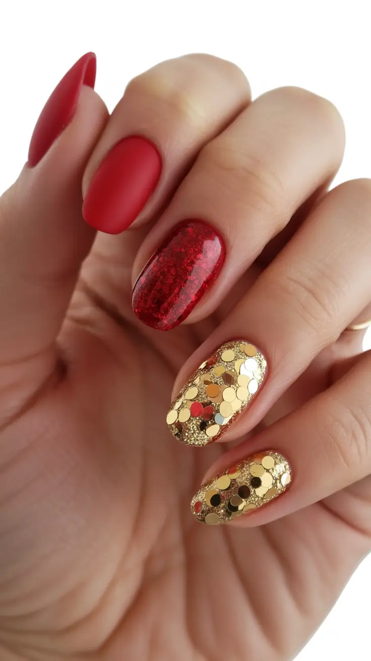 Best Winter Nail Looks 2025-2026 Golden Celebration Mix