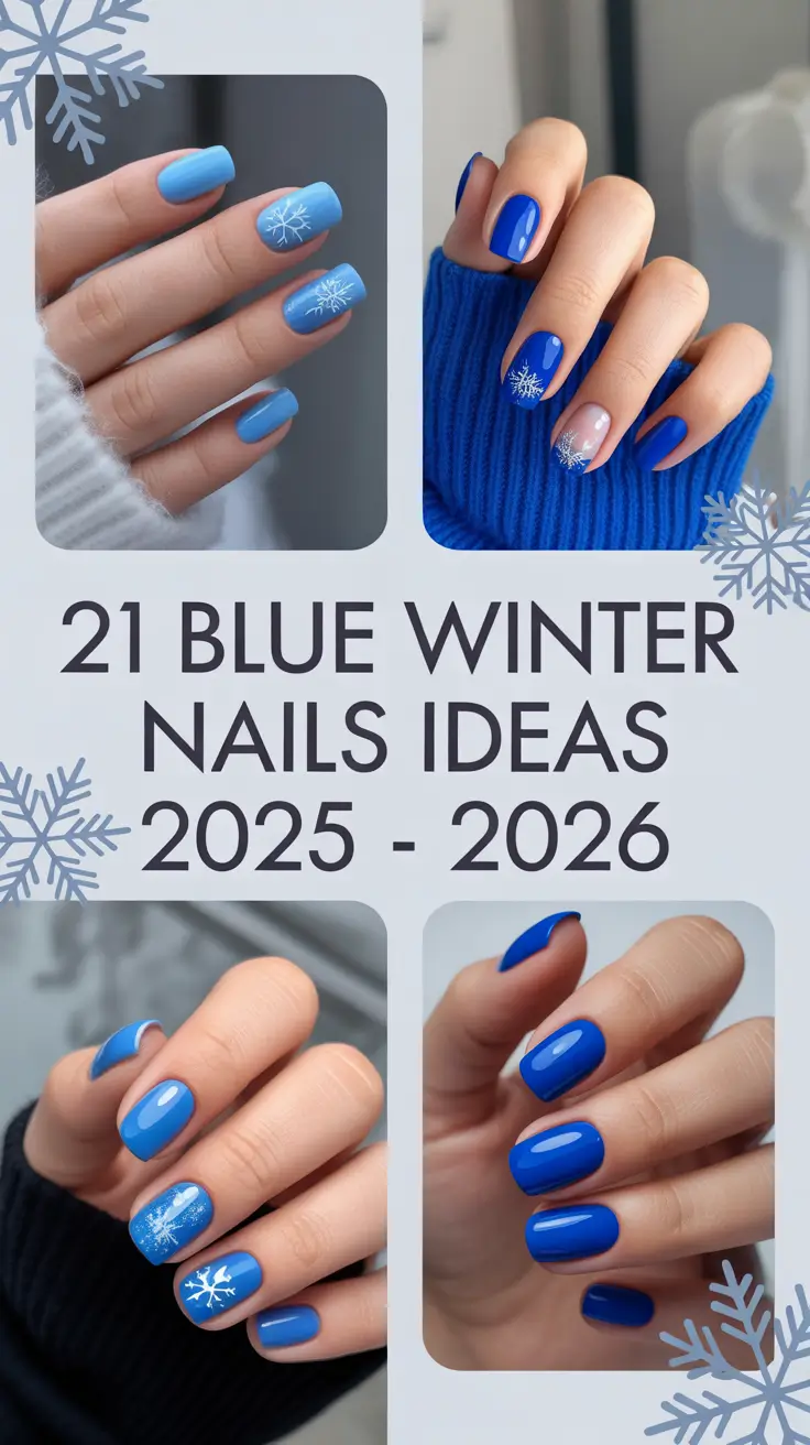 Blue Winter Nails Ideas 2025–2026: Sparkly, Icy, and Elegant Designs for the Cold Season
