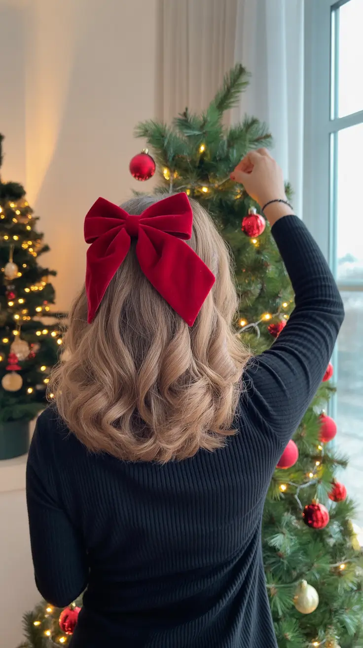 Christmas Holiday Hairstyles 2025 Red Velvet Glow