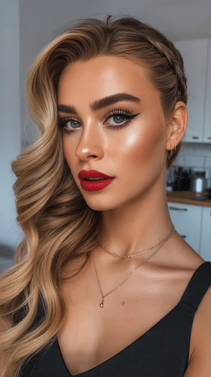 Christmas Holiday Hairstyles 2025 Golden Braid Glamour