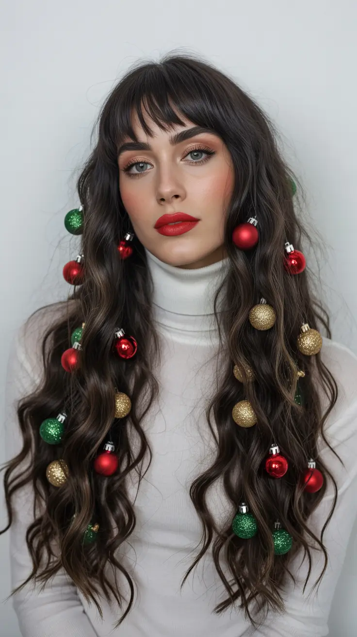 Christmas Holiday Hairstyles 2025 Holiday Bauble Waves