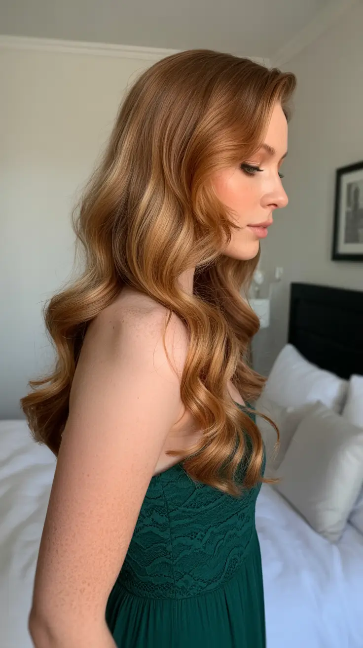 Christmas Party Hairstyles 2025 Copper Luxe Curls