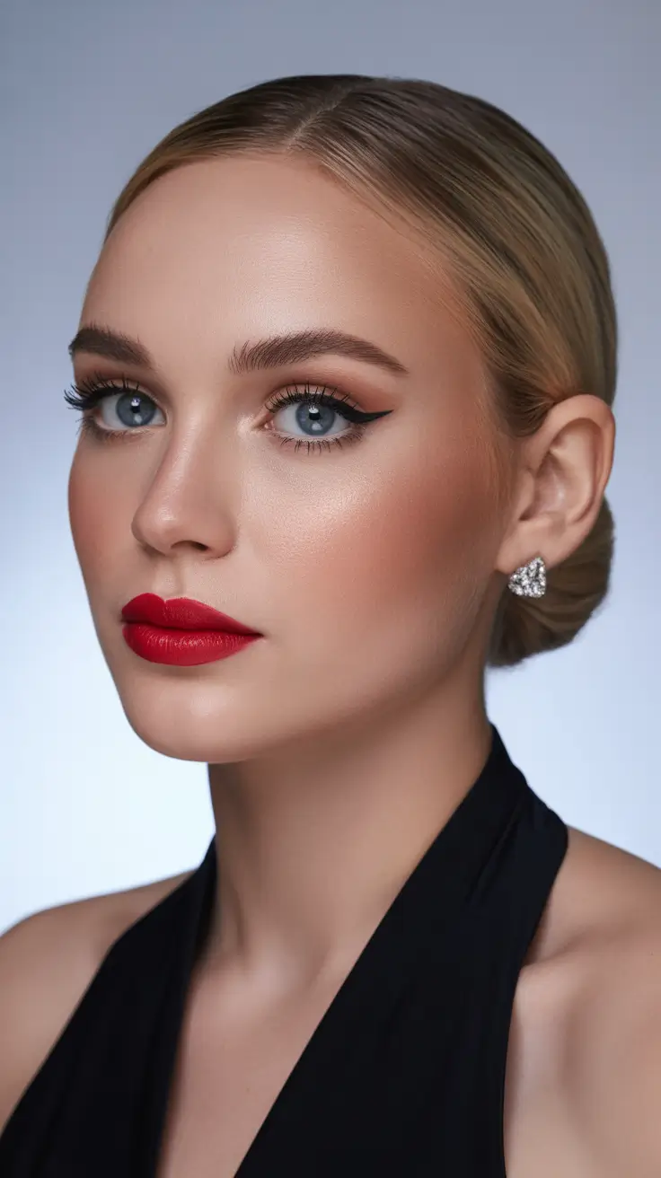 Christmas Party Hairstyles 2025 Modern Sleek Chignon