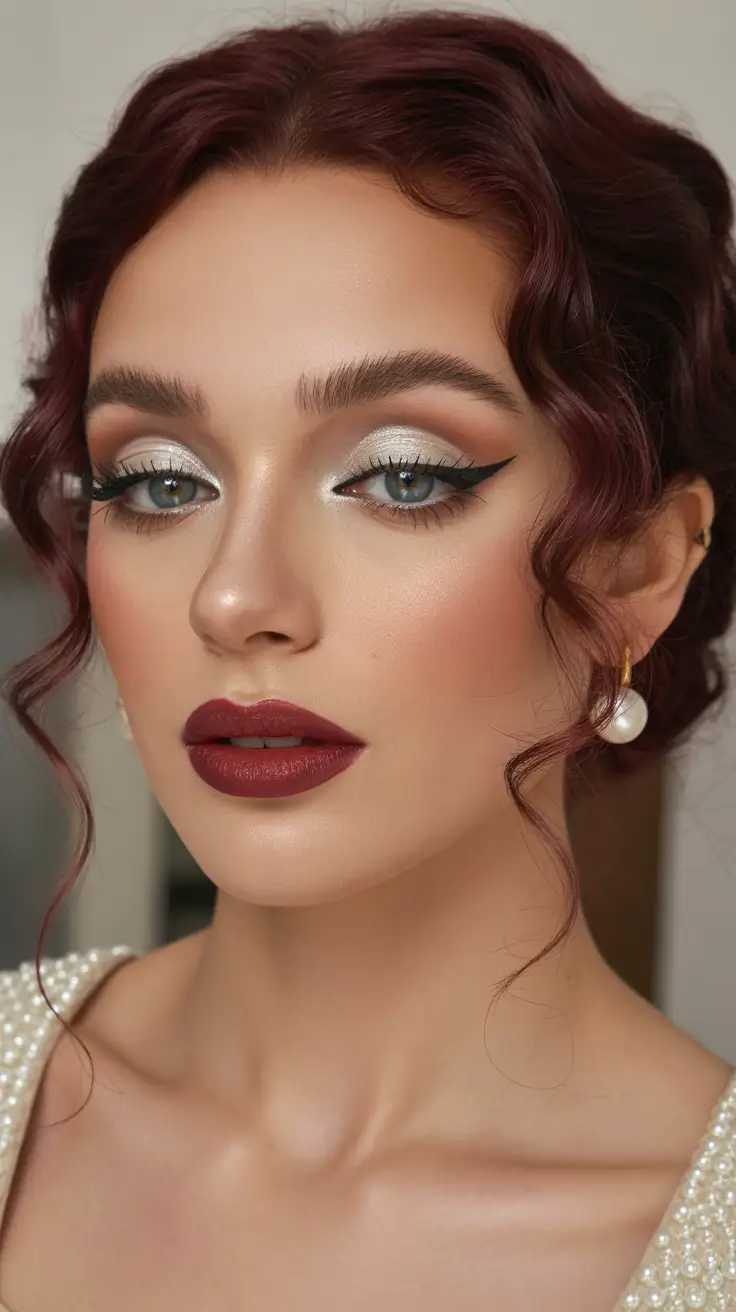 Christmas Party Hairstyles 2025 Soft Romantic Curls with a Bold Lip
