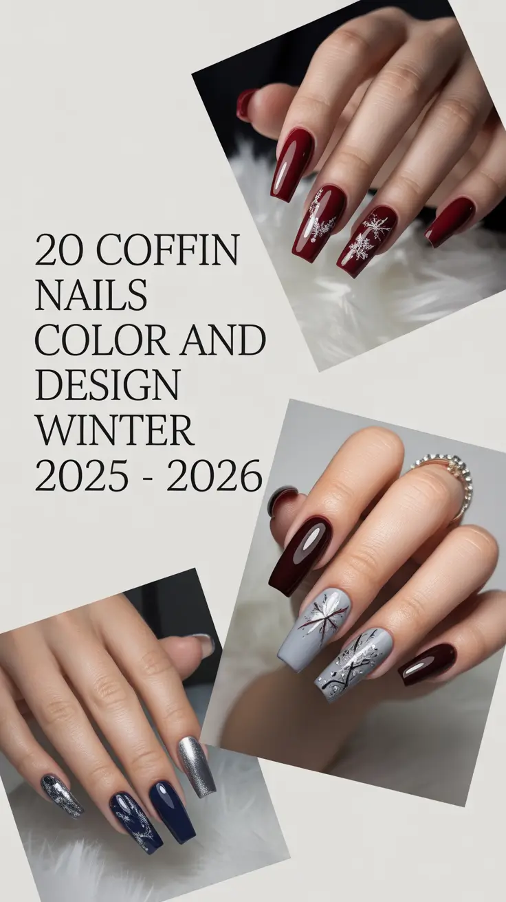 Coffin Nails Color and Design Winter 2025–2026: Classy, Simple & Christmas-Ready Ideas to Try