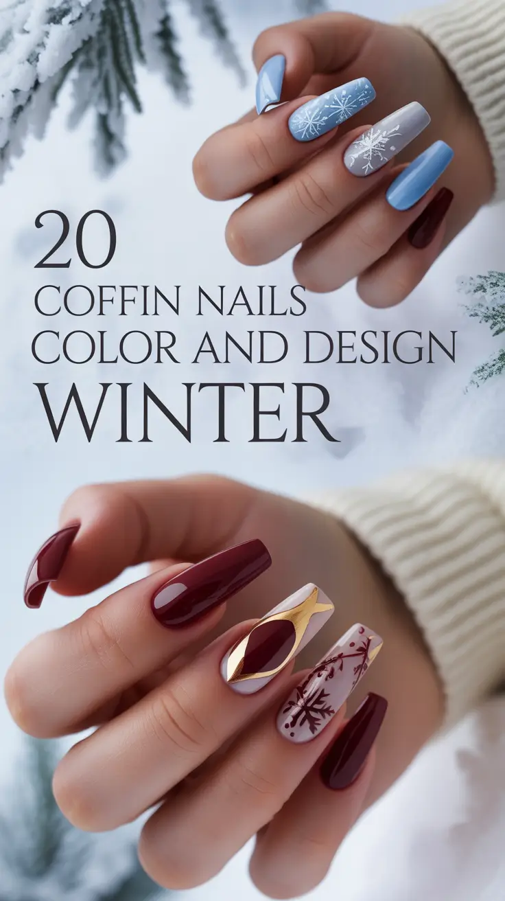Coffin Nails Color and Design Winter 2025–2026: Classy, Simple & Christmas-Ready Ideas to Try
