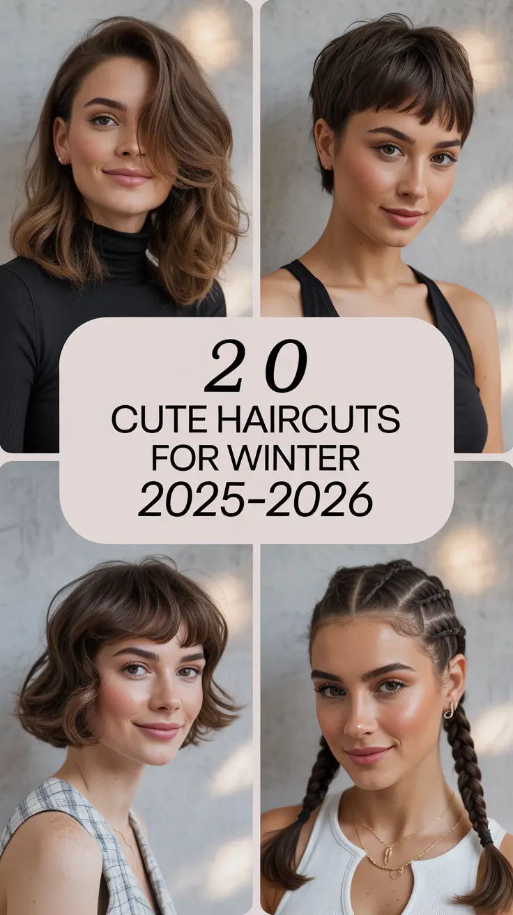Cute Haircuts for Winter 2025–2026: Bob, Pixie & Medium-Length Ideas for Modern Women