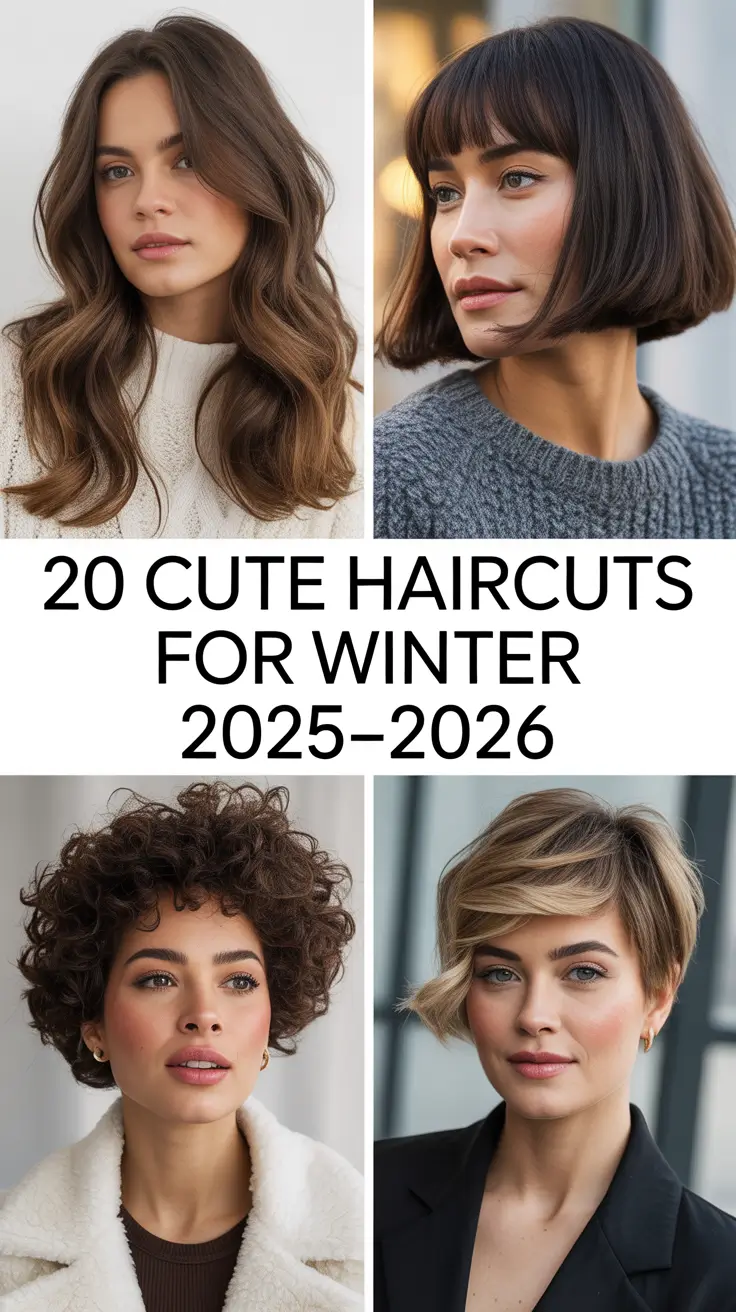 Cute Haircuts for Winter 2025–2026: Bob, Pixie & Medium-Length Ideas for Modern Women