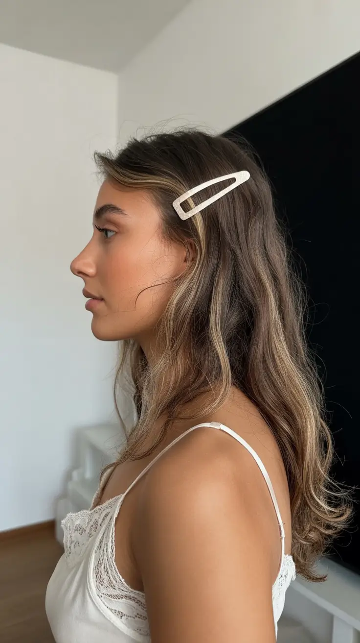 cute winter hairstyles for school easy Soft Waves with a Minimalist Clip