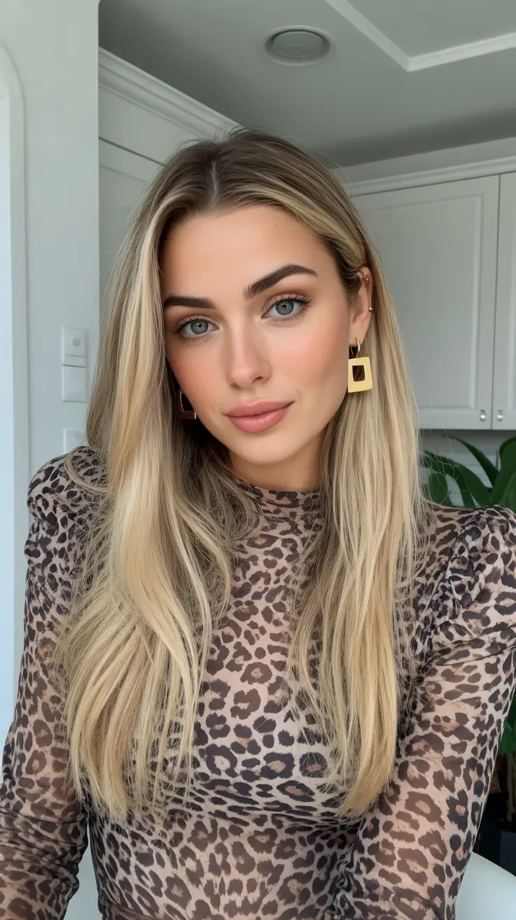 cute winter hairstyles for long hair Cool Blonde Sleek Lengths