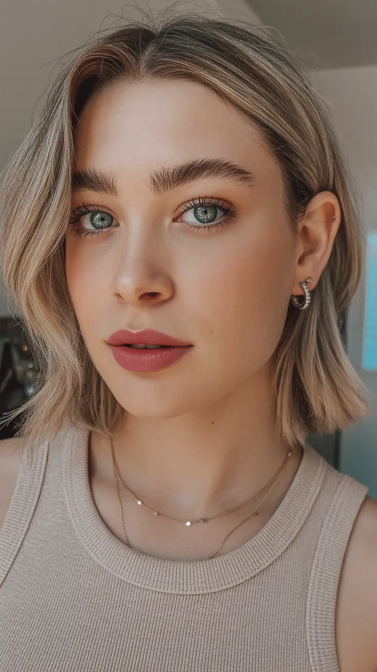 cute winter hairstyles for school Chin-Length Blonde Crop