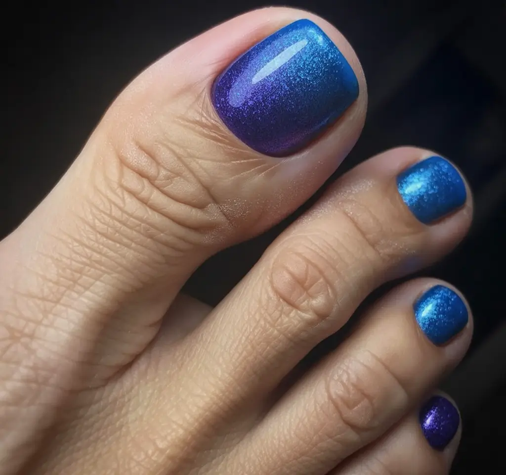 Cute Toe Nails Winter 2025-2026 Blue Velvet Frost