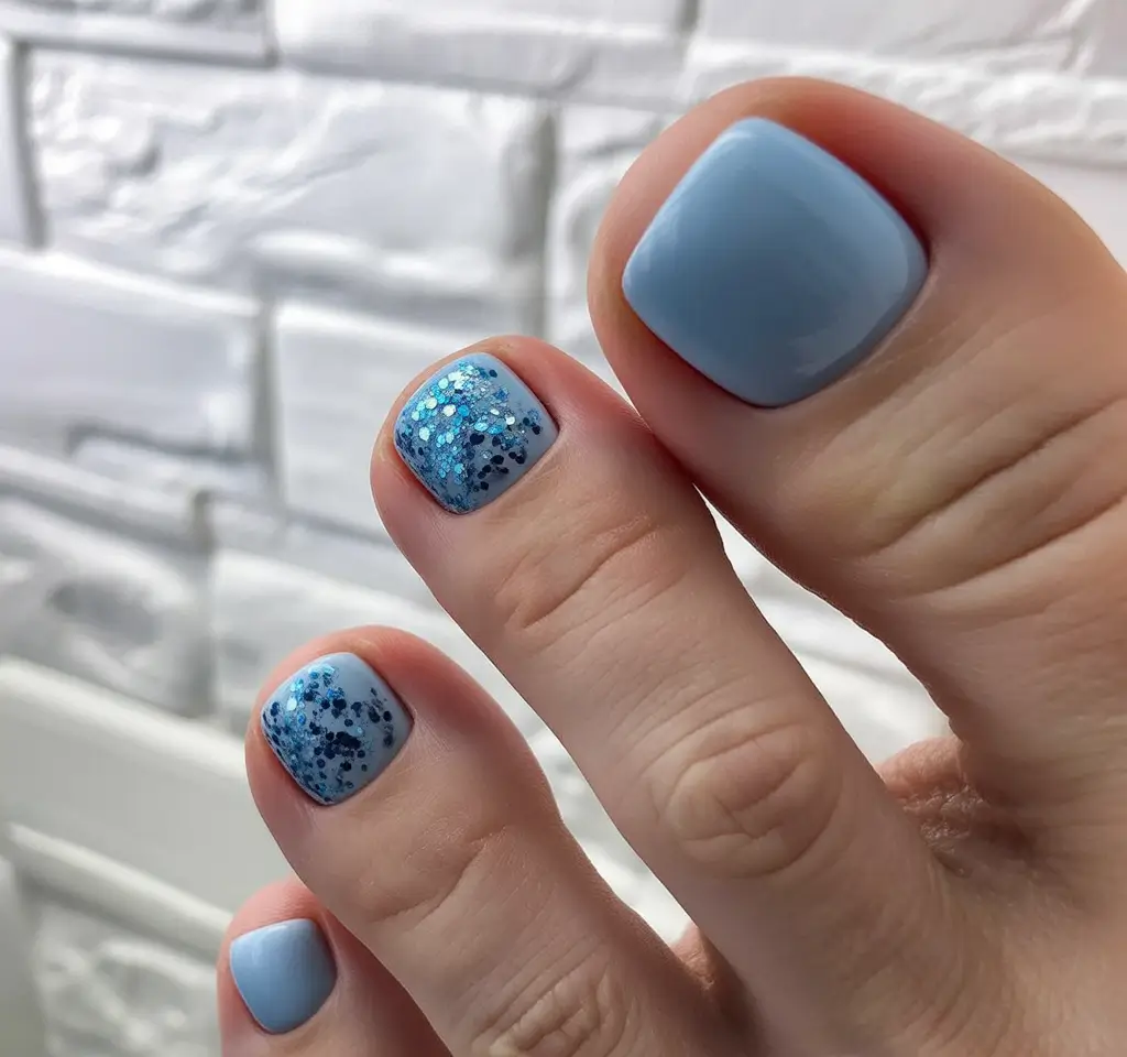 Cute Toe Nails Winter 2025-2026 Arctic Spark