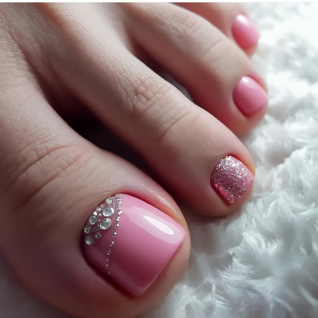 Cute Toe Nails Winter 2025-2026 Frosted Pink Elegance