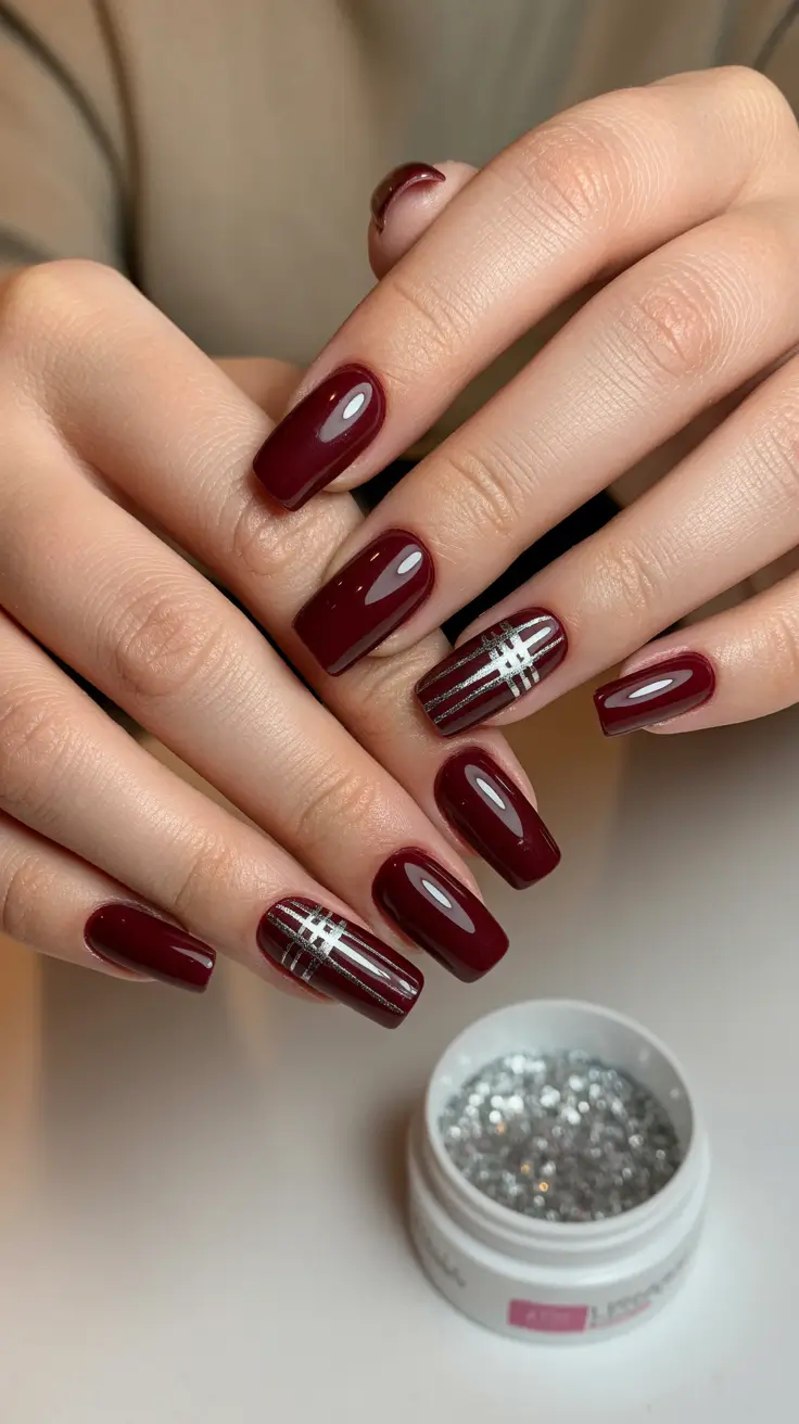 cute winter nails ideas 2025-2026 Garnet Glam
