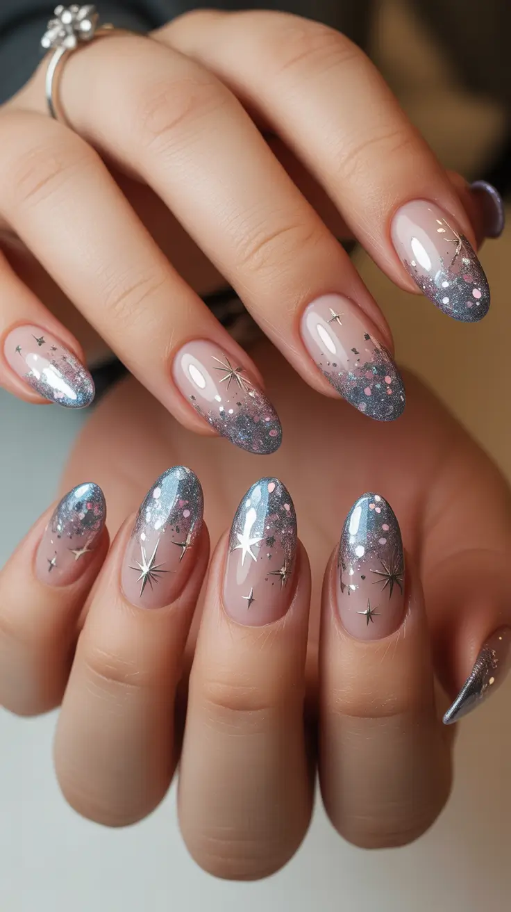 cute winter nails ideas 2025-2026 Celestial Spark