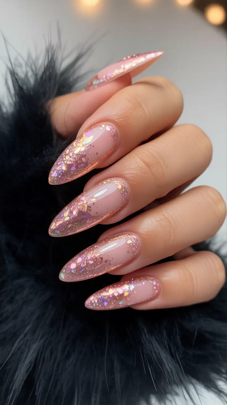 cute winter nails ideas 2025-2026 Rose Quartz Glow