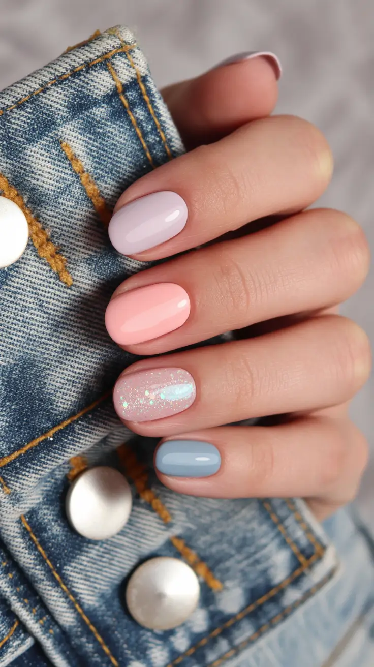 cute winter nails ideas 2025-2026 Frosted Pastel Harmony