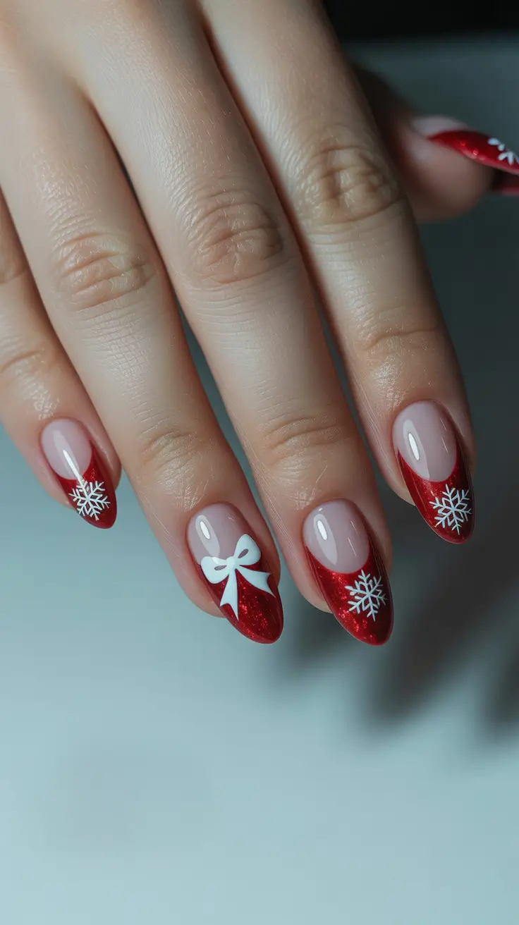 cute winter nails ideas 2025-2026 Crimson Charm