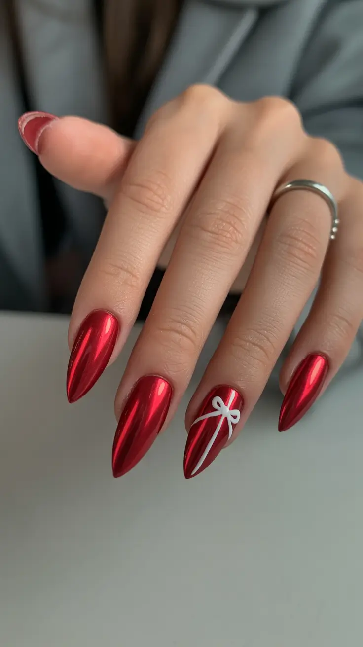 cute winter nails ideas 2025-2026 Crimson Present