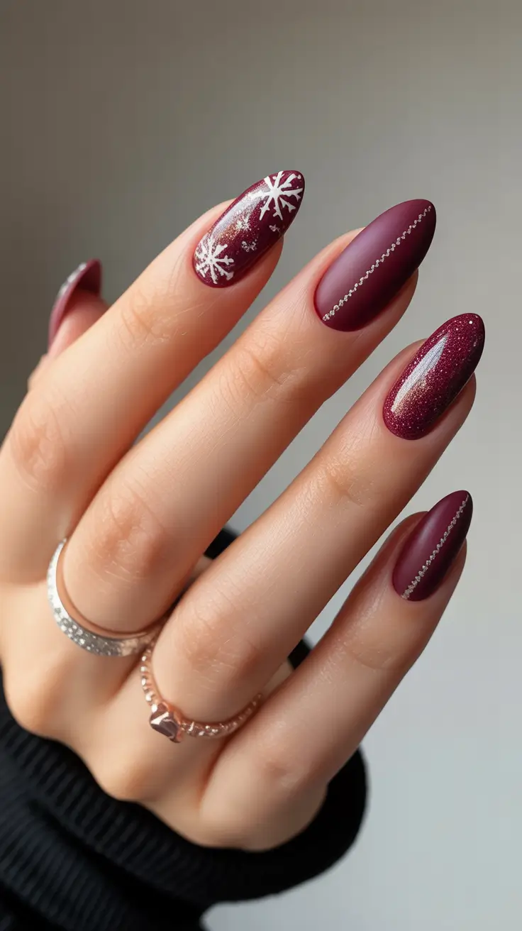 cute winter nails ideas 2025-2026 Mulled Wine Mood