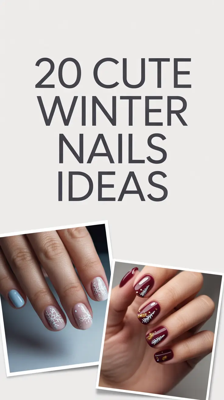 Cute Winter Nails Ideas 2025–2026: Trendy Snowflake, French Tip & Acrylic Almond Designs to Try This Season