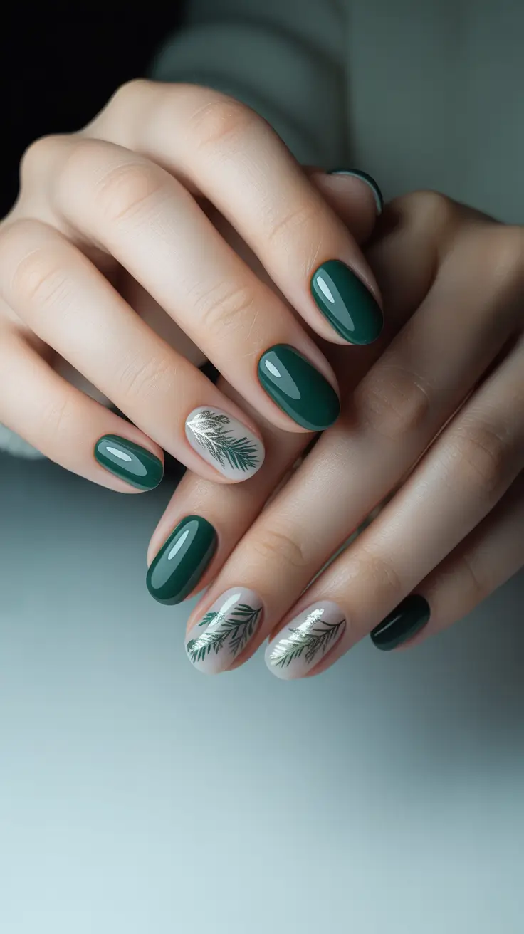 winter almond nails ideas simple Evergreen Frost