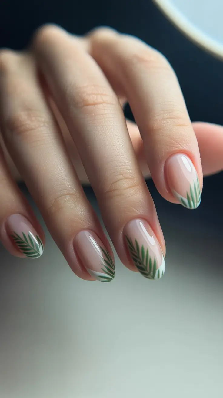 winter almond nails ideas simple Frosted Fern Tips