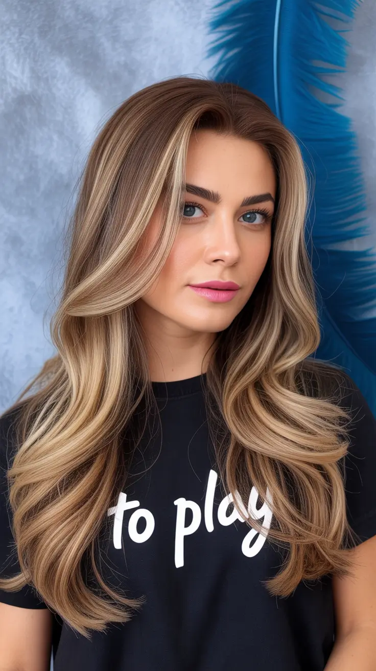 Hair Color Highlights Winter 2025-2026 Dimensional Balayage for Long Waves