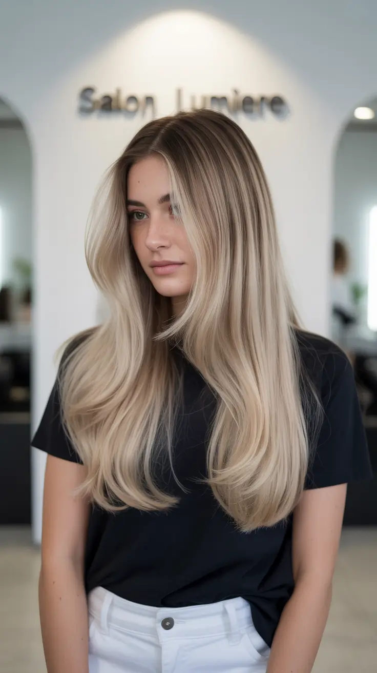Hair Color Highlights Winter 2025-2026 Cool-Toned Beige Blonde Layers
