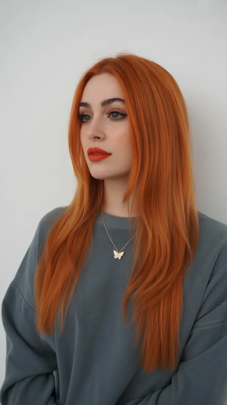 Hair Color Highlights Winter 2025-2026 Fiery Copper Statement
