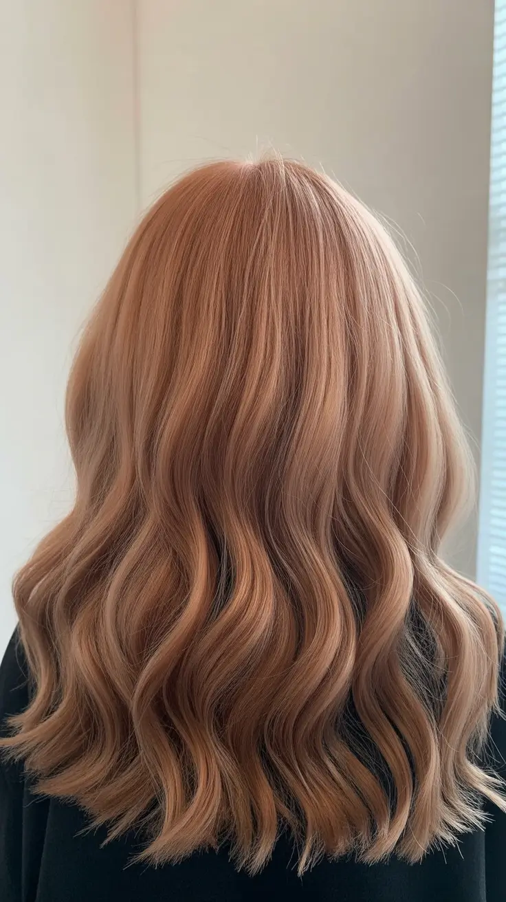 Hair Color Highlights Winter 2025-2026 Peachy Nude Waves