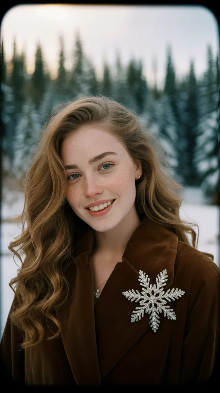 Hair Color Highlights Winter 2025-2026 Golden Brunette with Snowlit Glow